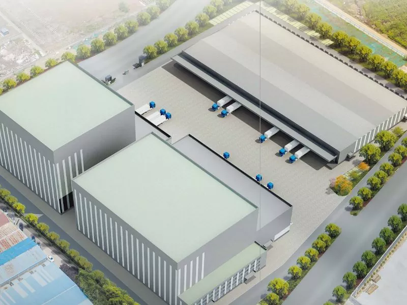 Constructie van stalen frame magazijn