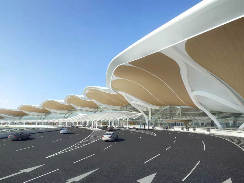 Stalen structuur gebouw Airport Terminal