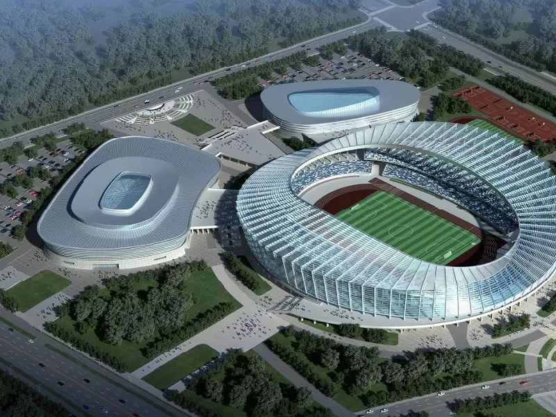 Staalstructuur voor sportcentrumcomplex